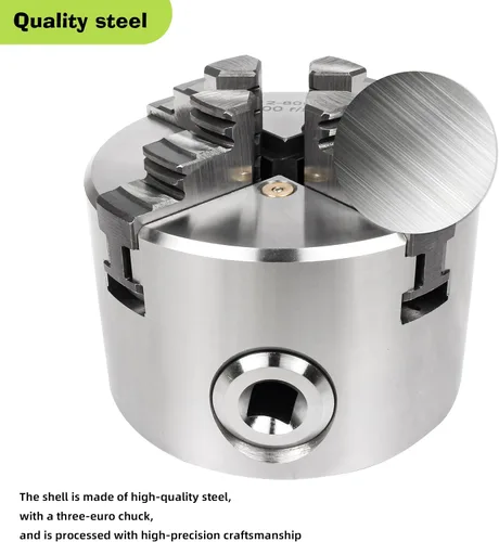 Vista 9 de RATTMMOTOR - Portabrocas de torno de 76 mm de 4 mandíbulas autocentrante de 3" K12-80mm, 6600R/Min 40N.m 10KN, Portabrocas de torno de precisión