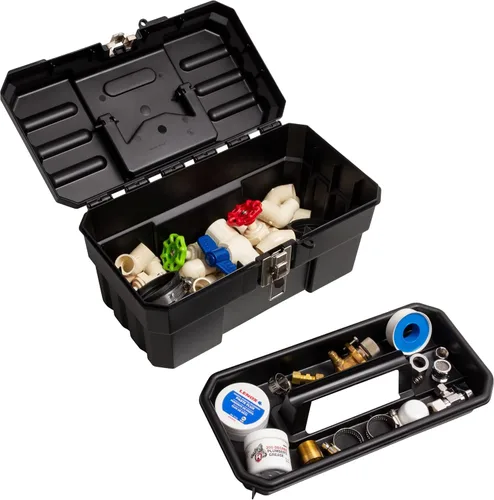 Vista 5 de Akro-Mils 09514 ProBox Caja de herramientas de plástico de 14 pulgadas para herramientas, caja de herramientas de almacenamiento para manualidades
