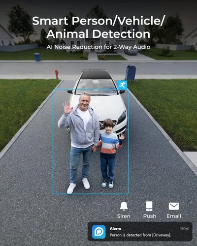 Vista 6 de REOLINK Duo 3 PoE 16MP UHD Cámara de Seguridad PoE de Doble Lente con Vista Panorámica de 180°, Seguimiento de Movimiento, Visión Nocturna a