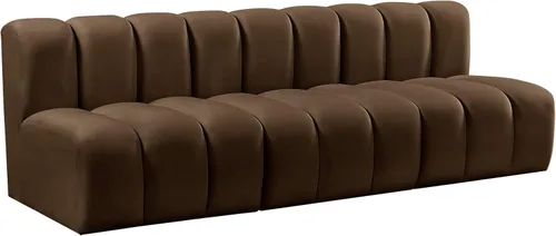 Vista 6 de Meridian Furniture Arco Marrón Terciopelo Modular Seccional