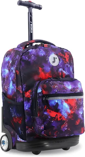 Vista 8 de J World Sunrise Kids - Mochila con ruedas para niñas y niños. Mochila con ruedas para la escuela, Aurora, 18 pulg