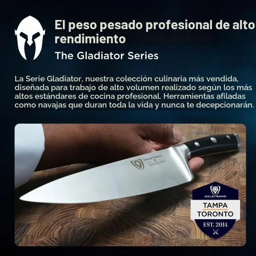 Vista 5 de Dalstrong 8" Chef Knife - Forged German Steel .ELITE Negro