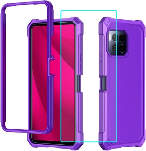 Vista 13 de Funda para T-Mobile Revvl 7 Pro 5G con protector de pantalla, protección de cuerpo completo, parte trasera de policarbonato suave, protección