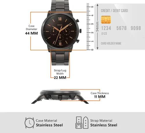 Vista 5 de Fossil - Reloj Neutra de cuarzo de acero inoxidable con cronógrafo para hombres
