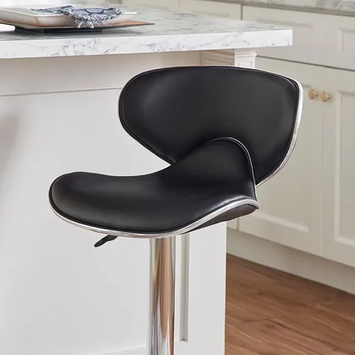 Vista 8 de Powell Furniture Powell PU, taburete de bar cromo/negro