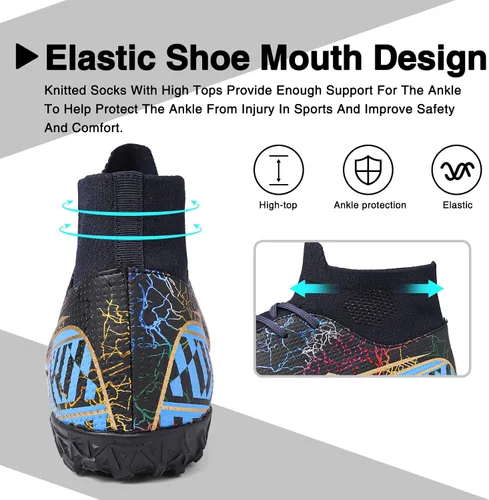 Vista 4 de CBUSTER Zapatos de fútbol al aire libre para hombre y mujer tacos de fútbol para niño grande AGTF