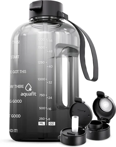 Vista 21 de AQUAFIT 1 Gallon Water Bottle with Time Marker Aguamarina