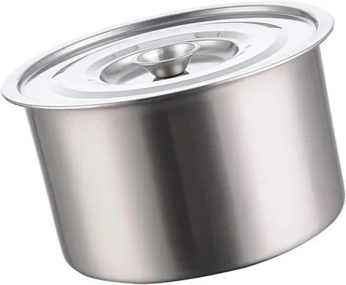 Vista 9 de Olla de acero inoxidable, olla multifuncional con tapa para hervir, olla para sopa y pasta, para el hogar, cocina, restaurante, lavavajillas (4.7 in)