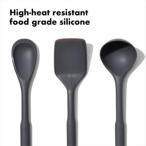 Vista 7 de OXO Good Grips Set de utensilios de cocina, 3 piezas de silicona