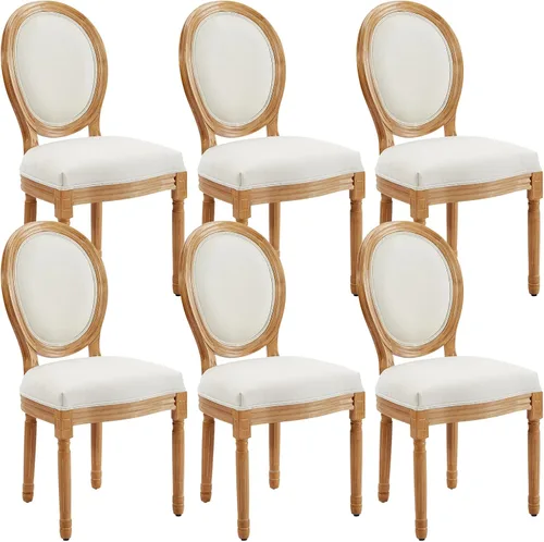 Vista 16 de Juego de 2 sillas de comedor de ratán, sillas de comedor de estilo francés rústico de mediados de siglo, sillas de comedor de acento estilo granja