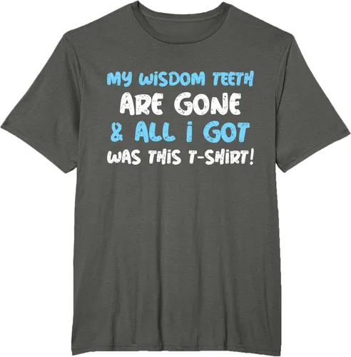 Vista 5 de My Wisdom Teeth Are Gone! Camiseta divertida de muelas del juicio, Negro