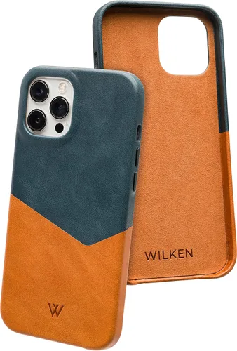 Vista 15 de Funda de teléfono delgada de cuero Wilken compatible con iPhone 15 Compatible con MagSafe y carga inalámbrica Cubierta de cuero de grano Negro