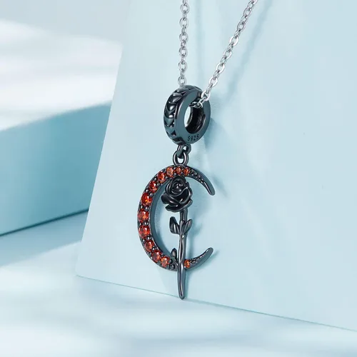 Vista 2 de Abalorios de plata de ley para pulseras, collares, familia para siempre, circonita cúbica, regalo de joyería para mujeres