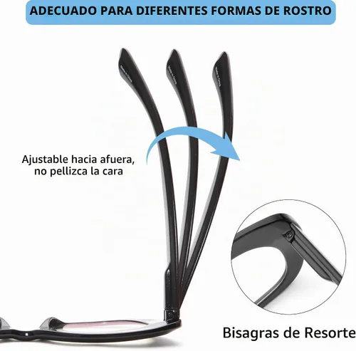 Vista 5 de JM Gafas de lectura con ojo de gato para mujer, lectores de computadora con bloqueo de luz azul con bisagra de resorte Paquete de 2 fotocromáticos