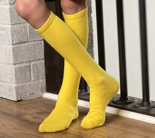 Vista 2 de juDanzy 3 pares de calcetines uniformes sólidos hasta la rodilla para niños, niñas y adultos, para la escuela, fútbol, fútbol, AFO, etc.