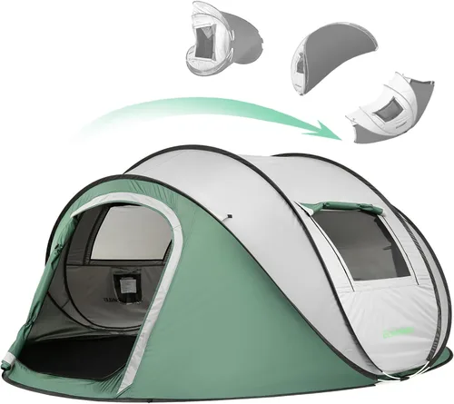 Vista 15 de EchoSmile Tienda de campaña desplegable para 2/4/6 personas, fácil instalación, cúpula resistente al agua, portátil con bolsa de transporte Negro