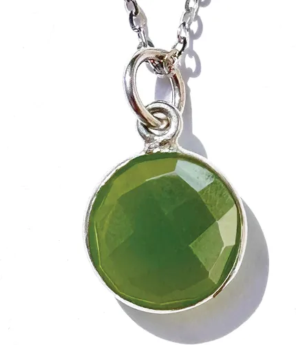 Vista 18 de Collar con colgante redondo, piedras preciosas naturales, labradorita, piedra lunar arcoíris, cristal, cuarzo rosa, amatista, citrino, plata de ley