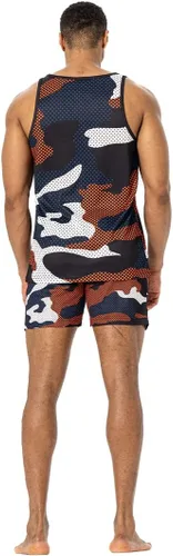 Vista 4 de AIMPACT Imprimir Hombres Pantalones Cortos de Malla Cintura 5 Entrepierna Casual Verano Pantalones Cortos para Hombres