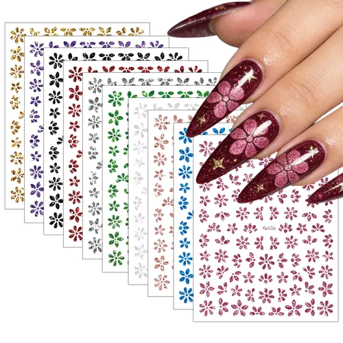 Vista 23 de 8 hojas de calcomanías de uñas de Halloween con diseños de fantasmas lindos, calabaza, araña, telaraña, sangre, llama 3D, autoadhesivas, Otoño