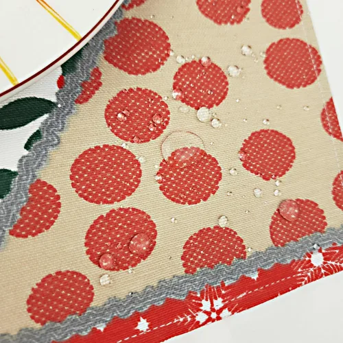 Vista 6 de Christmas Print Napkins Set of 10, Red and Green Christmas table decor, fabric dinner table napkins with Christmas Simbols, Farmhouse Christmas