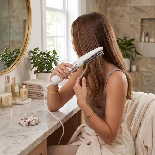 Vista 7 de FILFEEL Cepillo secador de pelo, eléctrico con cable, negro, secado rápido, multifuncional, reparación de cabello