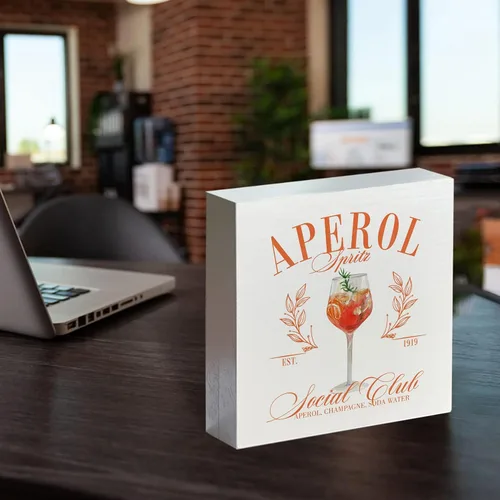 Vista 4 de Aperol Spritz Bar - Letrero de madera para regalo de Aperol Spritz, decoración de Aperol Spritz, letreros de barra para bar en casa, decoración