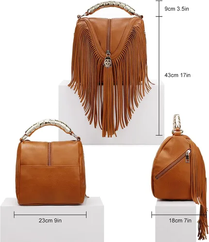 Vista 3 de Bolso bandolera para mujer con borla