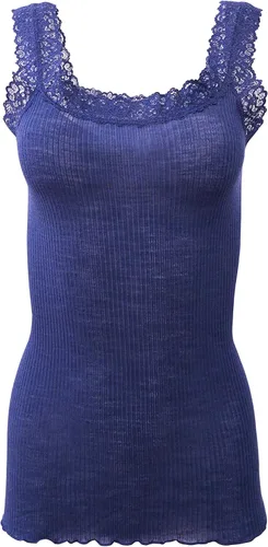 Vista 4 de EGI Camiseta sin mangas con ribete de encaje de lana de lujo. Fabricada con orgullo en Italia.