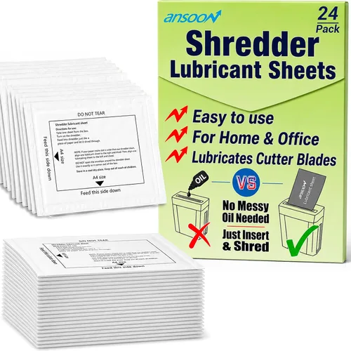 Vista 8 de Hojas de lubricante de trituradora de papel, trituradora de papel afilado y hojas lubricantes (12PCS)