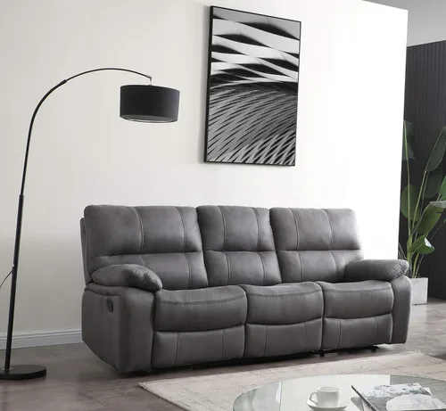 Vista 17 de Betsy Furniture 8007 - Juego de sofá reclinable de microfibra para sala de estar (Gris, Sofá + Sillón reclinable)