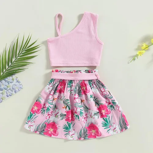 Vista 181 de TheFound Trajes de verano para niñas pequeñas, sin mangas, de punto acanalado, halter, pantalones cortos, ropa para recién nacidos, conjunto de 3