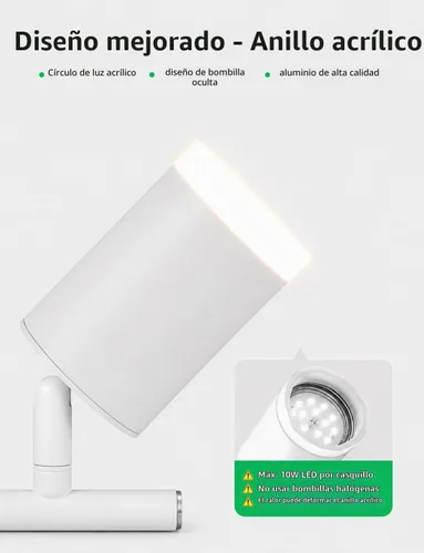 Vista 4 de Bojim Cabeza ajustable blanca del techo de los accesorios de iluminación de Blanco