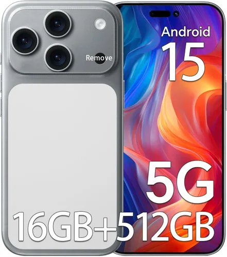 Vista 12 de Teléfonos desbloqueados, K17 PM 5G Android 15 Smartphone, 16+512GB Dual SIM Teléfono Celular, Pantalla HD+ de 6.9", Batería de 5000mAh, Cámara