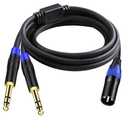 Vista 11 de Cable doble TRS a XLR hembra de 0.250 in para micrófono, mezclador, amplificador, 6.6 pies, cable de audio doble 1/4 TRS macho a XLR, cable