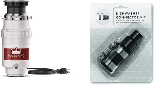 Vista 9 de Waste King L-1001 Triturador de basura con cable de alimentación, 1/2 HP y triturador de basura L-111 con cable de alimentación, 1/3 HP, gris