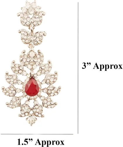 Vista 3 de Touchstone Indian Bollywood - Aretes de joyería para mujer con cristales austriacos