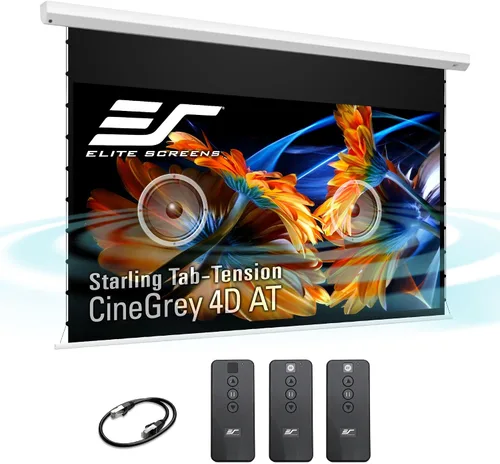 Vista 15 de Elite Screens Spectrum AcousticPro UHD, pantalla de proyector eléctrica motorizada de 100 pulgadas sin moiré, tejido perforado transparente al Negro