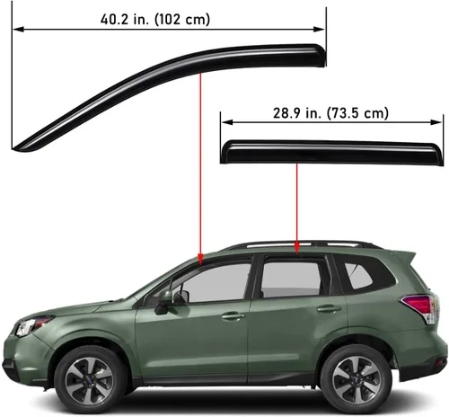 Vista 2 de Lightronic Visera de ventana de ventilación automática de montaje exterior extraduradera, se adapta a Subaru Forester 2019-2025, protección UV