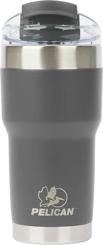 Vista 15 de Pelican Hydration Pelican Traveler™ - Vaso aislado al vacío de 22 onzas, de acero inoxidable, doble pared, con tapa doble, taza de café aislada