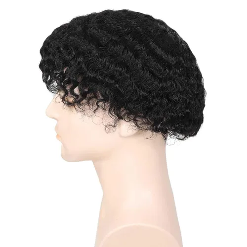 Vista 7 de HAPPY&CC Manejar cabello afro unidad negro hombres cabello humano toupee peluca francesa encaje pieza de pelo sistema de reemplazo para hombres #1