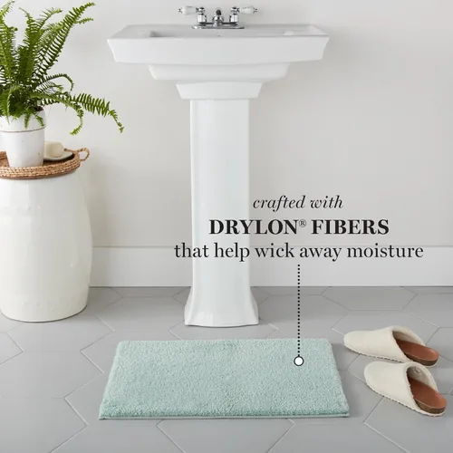 Vista 3 de MARTHA STEWART Drylon - Alfombra de baño de microfibra – 1 pieza, felpa ultrasuave, antideslizante, gruesa, alfombras de baño lavables, accesorios