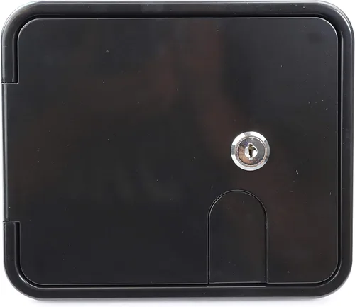 Vista 3 de Escotilla de acceso eléctrico para cable de alimentación de autocaravana, cámper, remolque (Negro-1802MB)