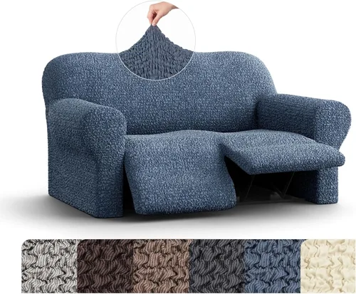 Vista 15 de PAULATO BY GA.I.CO. Mille Righe Collection funda para sofá reclinable, funda de tela de poliéster suave, 1 pieza, elástica, ajustable, protección