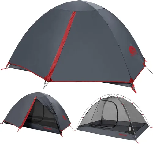 Vista 12 de Tienda de campaña para mochilero de 1/2 persona para camping, tienda de campaña ultraligera e impermeable, tienda de campaña compacta fácil