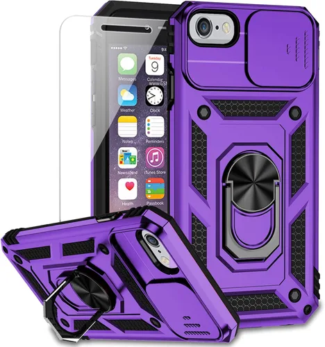 Vista 14 de Funda para iPhone SE (3ª y 2ª generación 2022/2020) y iPhone 8/7/6 con cubierta para lente de cámara, protector de pantalla HD, protección contra