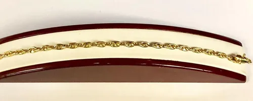 Vista 8 de TEX Pulsera de eslabones marineros de ancla hecha a mano de oro amarillo macizo de 14 k, 8 pulgadas, Oro, Sin piedra