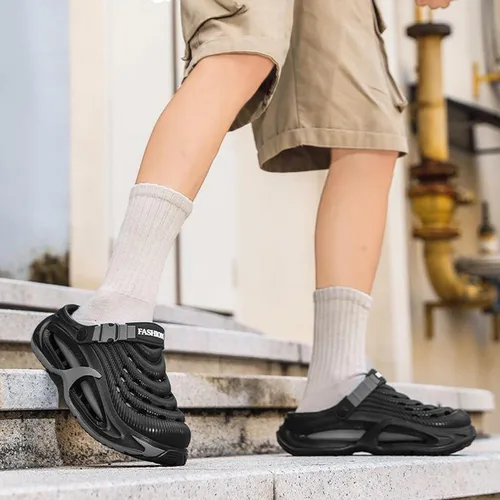 Vista 6 de ASHALI Zuecos unisex para jardín y playa con soporte de arco, zapatos impermeables para hombres y mujeres, sandalias ligeras y cómodas