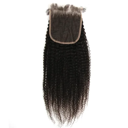 Vista 8 de Afro Kinky Curly 5x5 HD Cierre de encaje prearrancado con borde rizado de bebé 4B 4C, cierre de encaje HD de cabello humano transparente