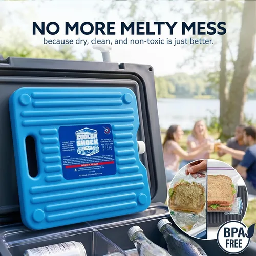 Vista 6 de Cooler Shock Ice Packs for Cooler, Reusable, Long Lasting, Cold Freezer Packs for Coolers, Lunch Bags & Totes to Keep Food Fresh
