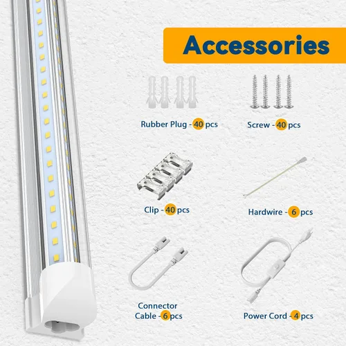 Vista 7 de JESLED Luz LED de tienda de 8 pies 100 W 15000LM ETL 10